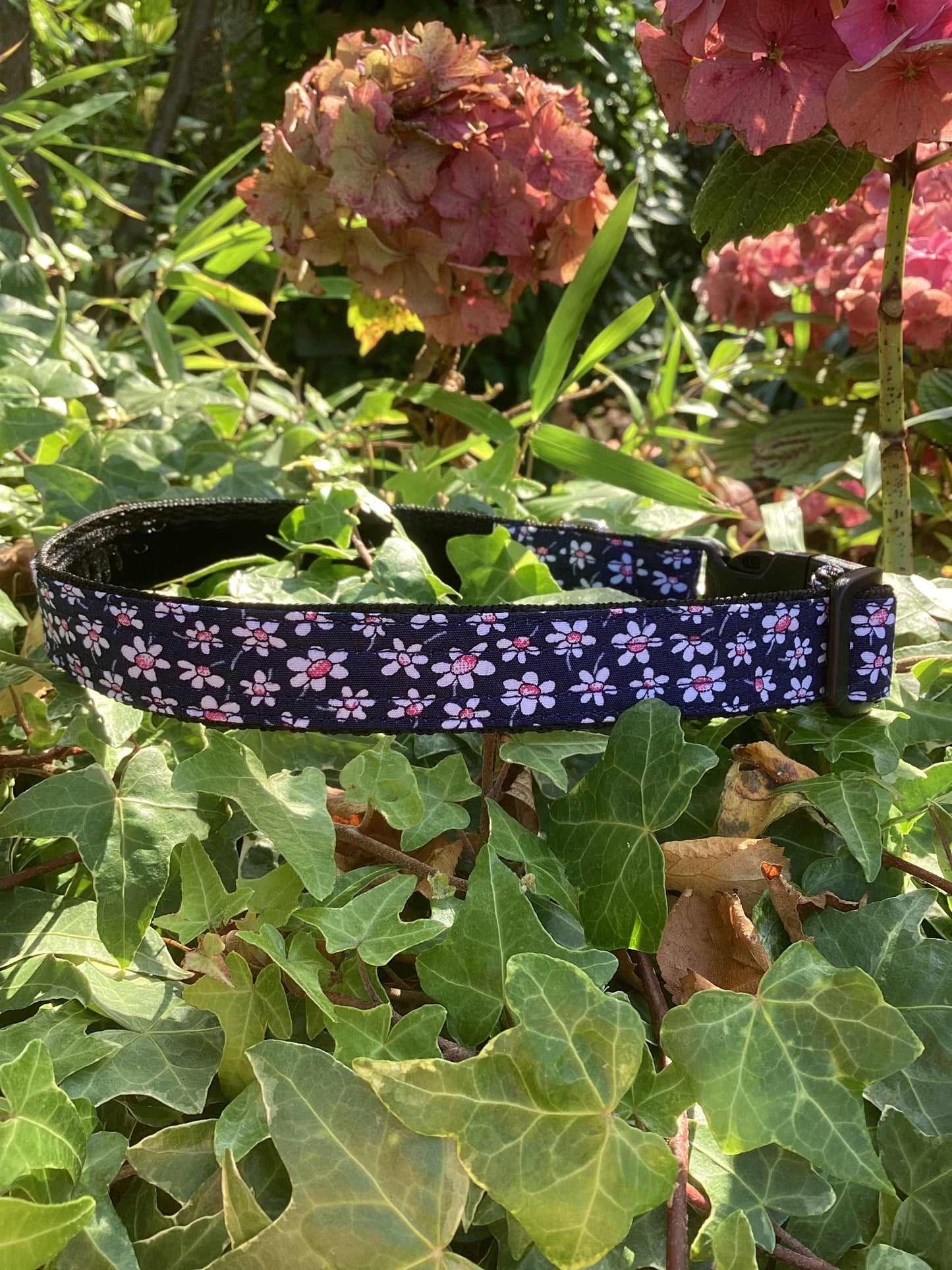 Navy & Pink Daisy Collar