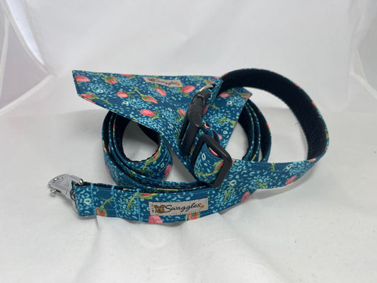 Aqua & Pink Roses Collar