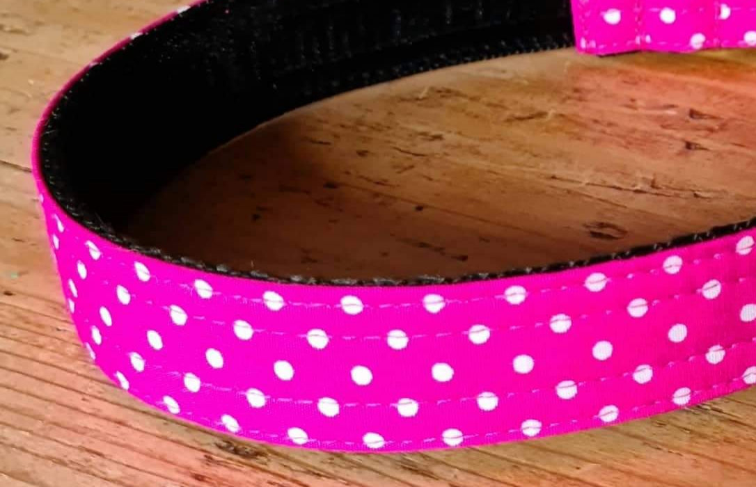 Cerise Pink Spot Martingale Collar