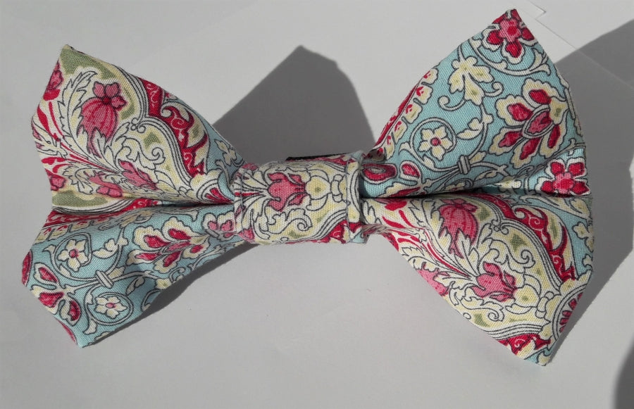 Blue Paisley Bow Tie
