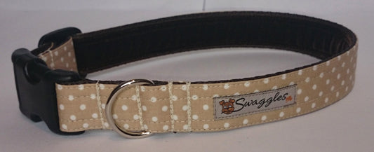 Cream and White Spot Collar