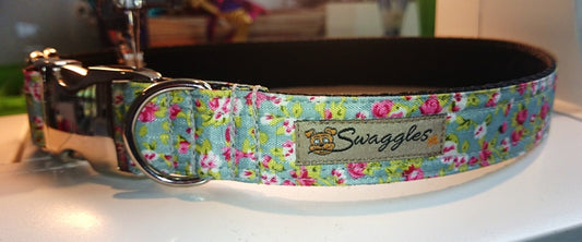 Duck Egg Floral Ripstop Collar