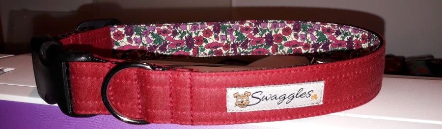 Waxed Cotton Collar (red)