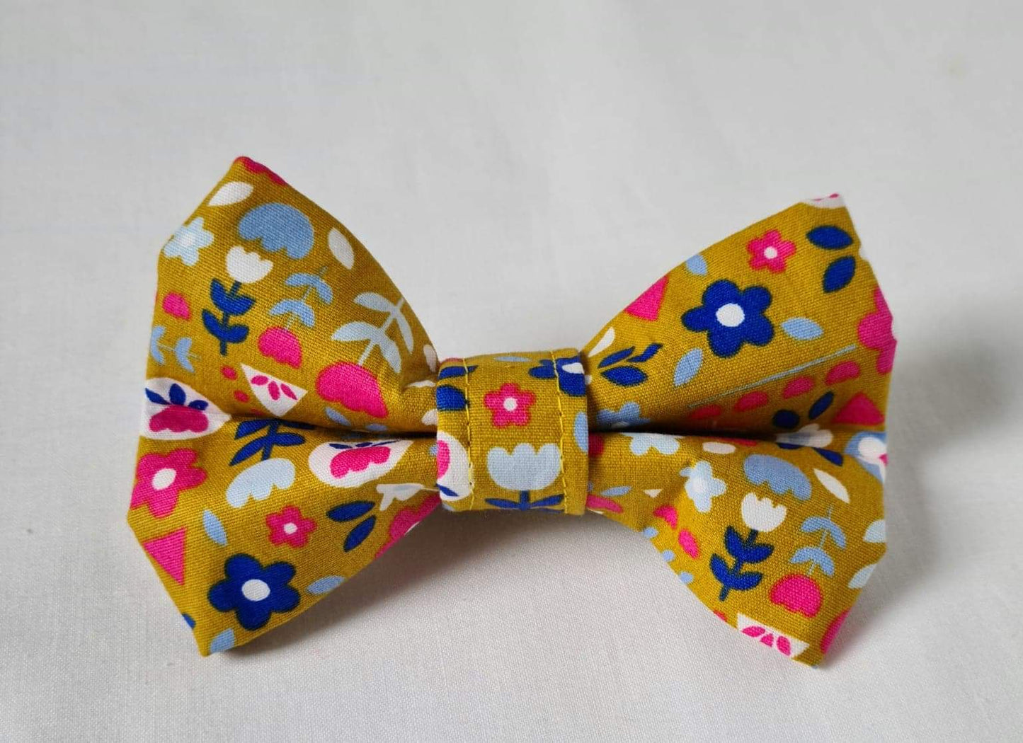 Mustard Scandi Floral Bow Tie