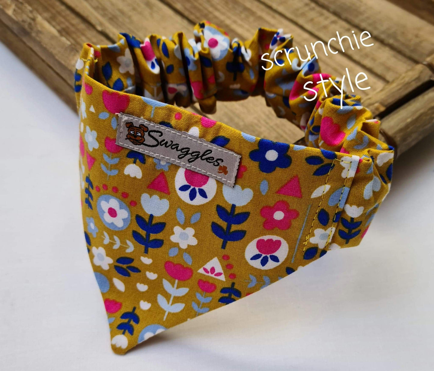 Mustard Scandi Floral Bandana