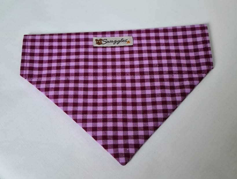 Purple Gingham Check Bandana