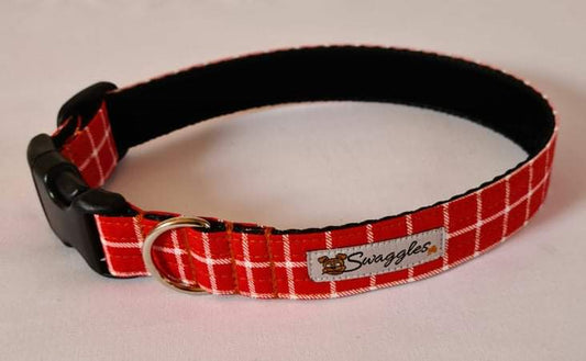 Deep Orange & White Check Collar