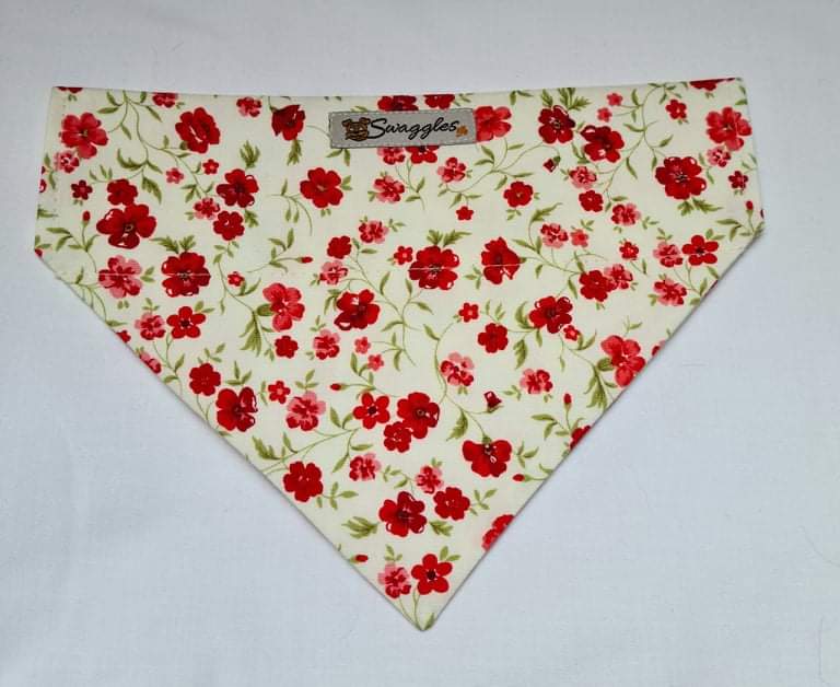 Cream & Red Rose Bandana