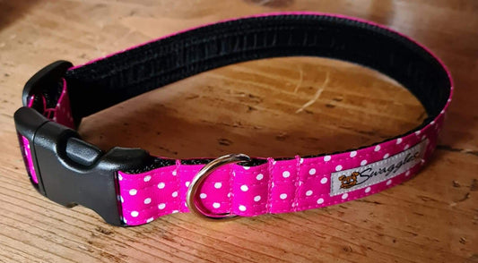 Cerise Pink & White Spot Collar
