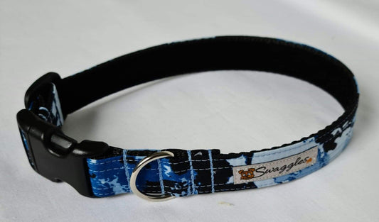 Blue Camo Skulls Collar