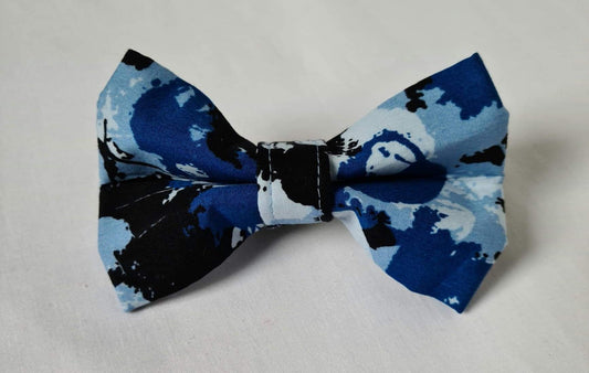 Blue Camo Skulls Bow Tie