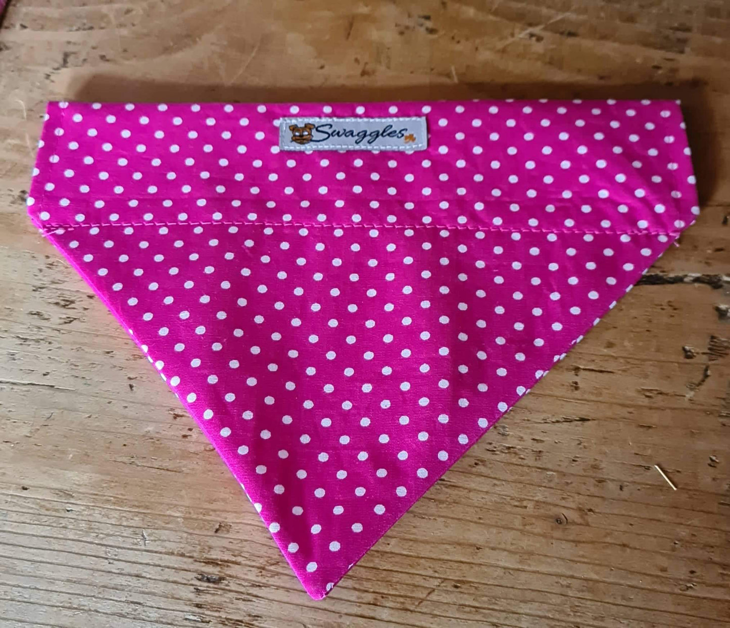 Cerise Pink & White Spot Bandana