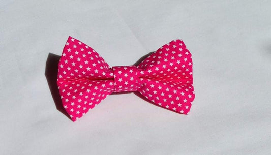 Cerise Pink Mini Stars Bow Tie