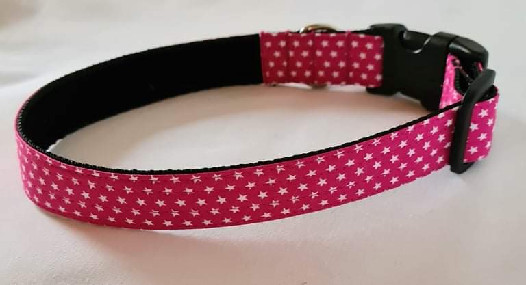 Cerise Pink Mini Stars Collar