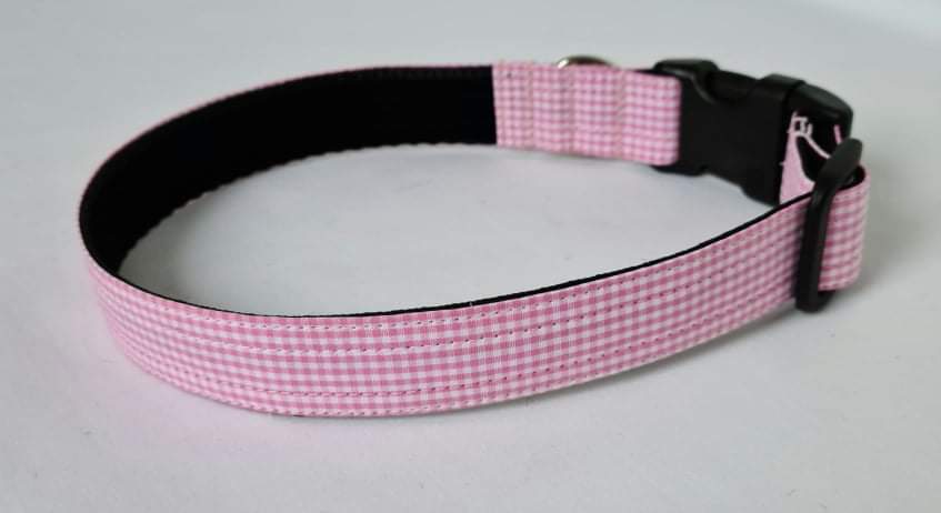Pink & White Gingham Check Collar