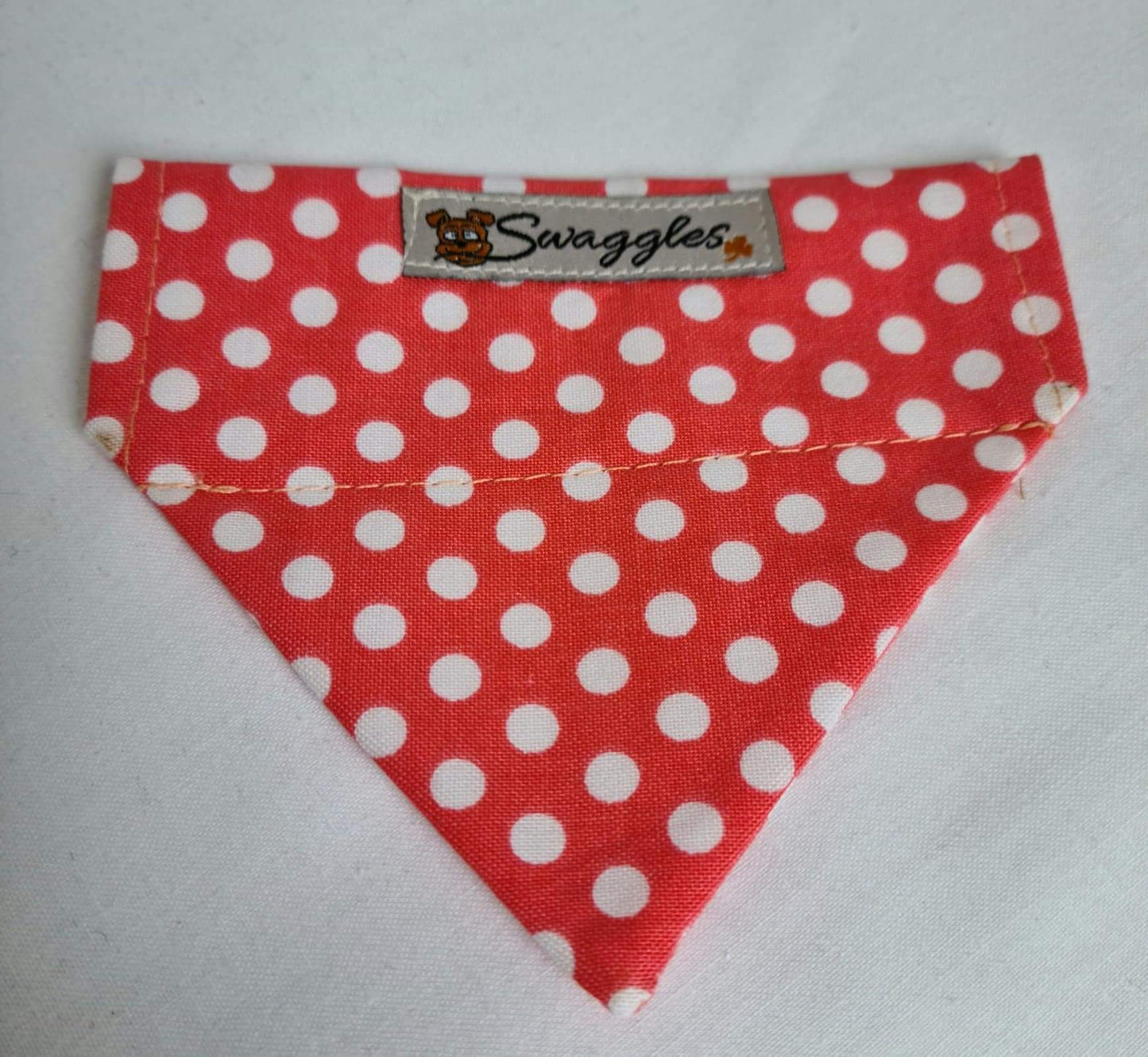 Coral & White Spot Bandana