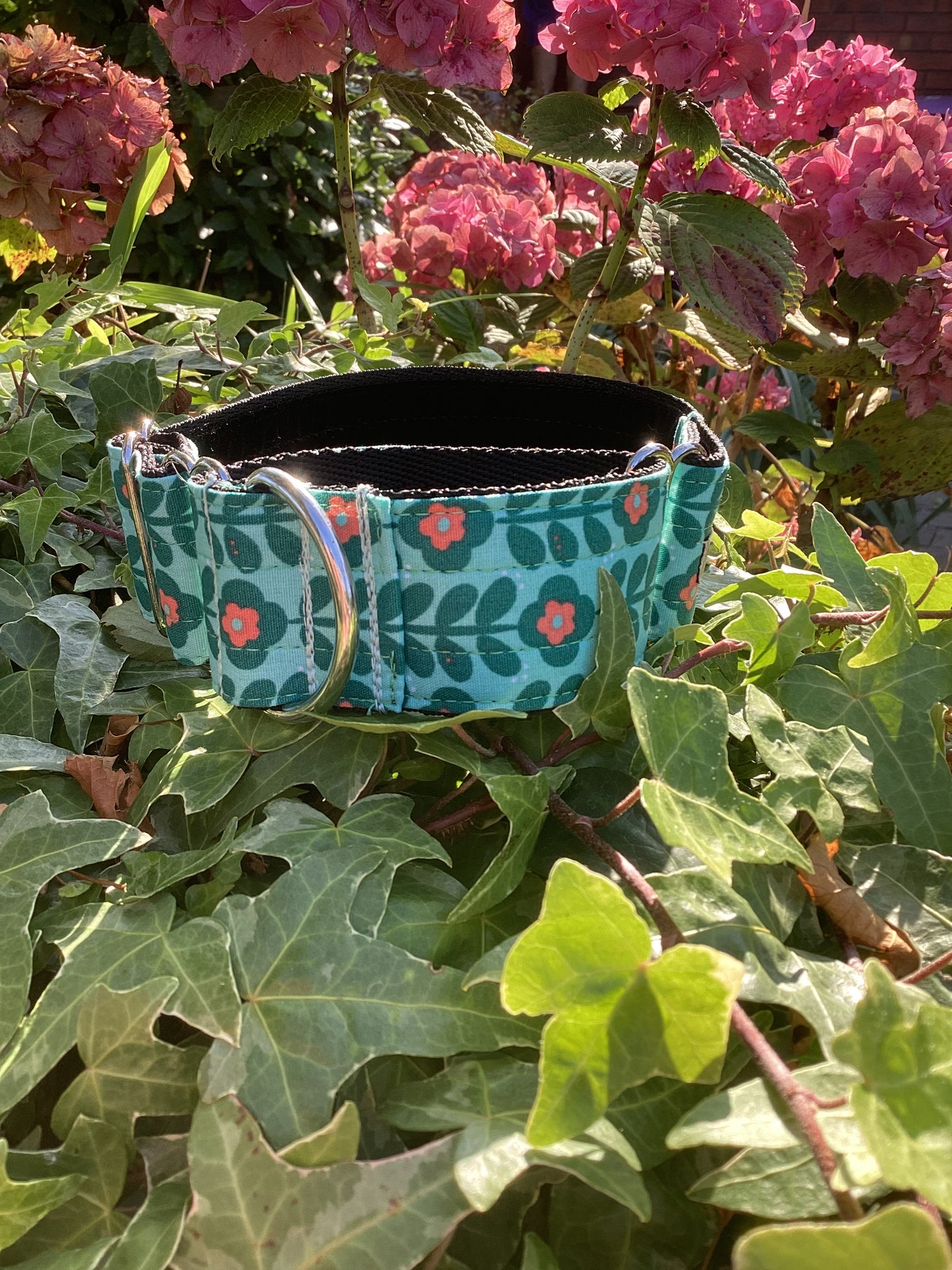 Scandi Green Flowers Martingale Collar