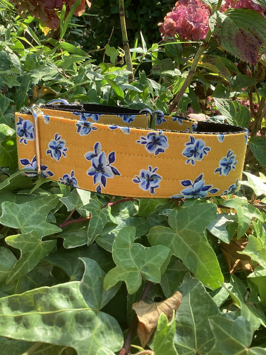 Blue Flowers Martingale Collar