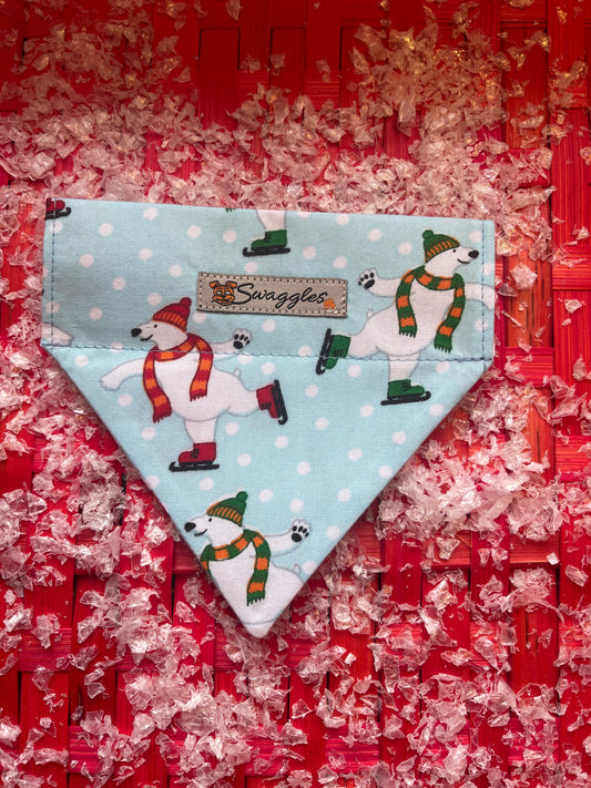 Christmas Bears Light Blue Bandana