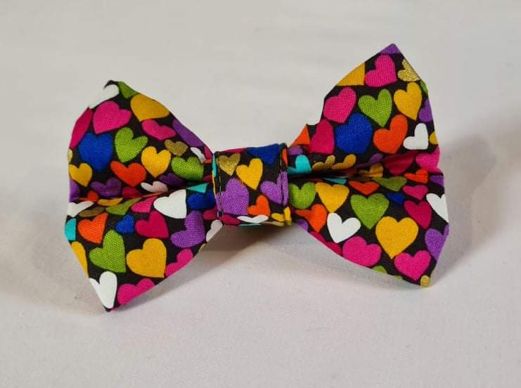 Multicoloured Hearts Bow Tie