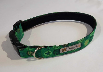 Christmas Green & Gold Stars Collar (large)