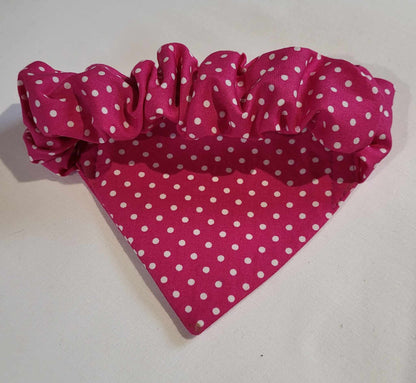 Pink & White Spot Scrunchie Bandana(small)