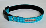 Turquoise Gingham Check Collar