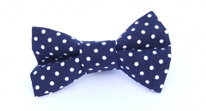 Classic Navy and White Spot Bow Tie