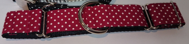 Deep Red Small Spot Martingale Collar