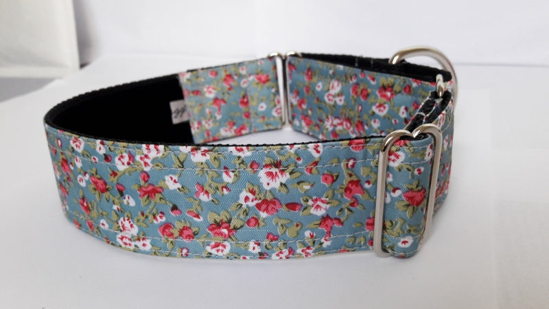 Duck egg floral ripstop martingale collar