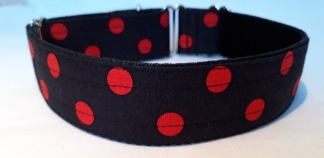 Red & Black Spot Martingale Collar