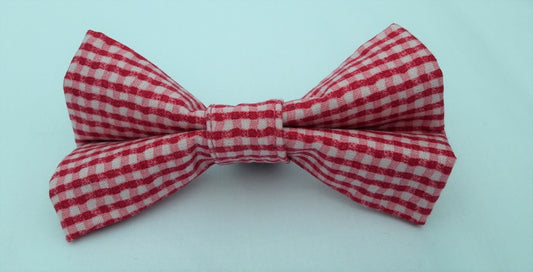 Red & Pink Vintage Gingham Bow Tie