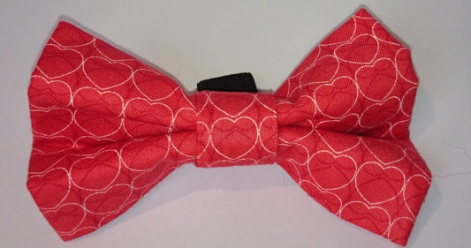 Tangerine Hearts Bow Tie