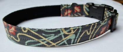 Grey Floral Scroll Laminated Collar