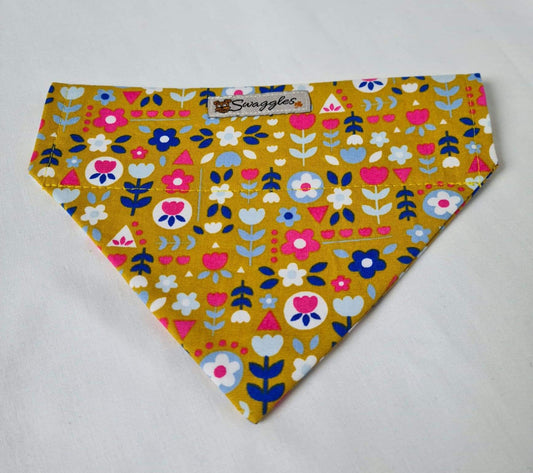 Mustard Scandi Floral Bandana