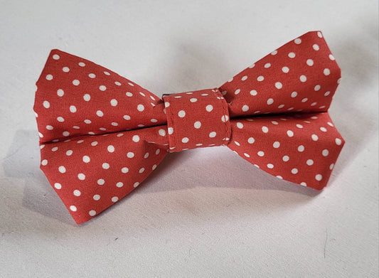 Sienna & White Spot Bow Tie