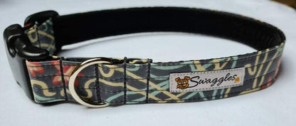 Grey Floral Scroll Laminated Collar