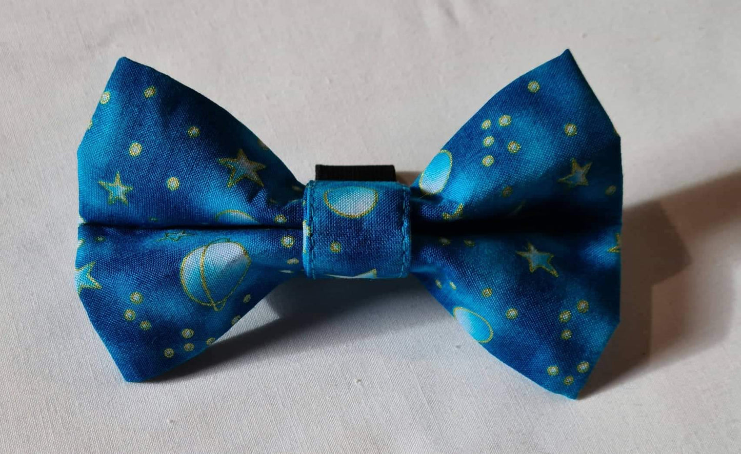 Turquoise & Gold Stars Bow Tie