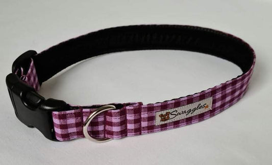 Purple Gingham Check Collar