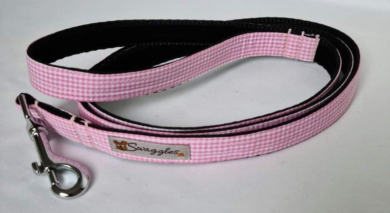 Pink & White Gingham  Check Lead