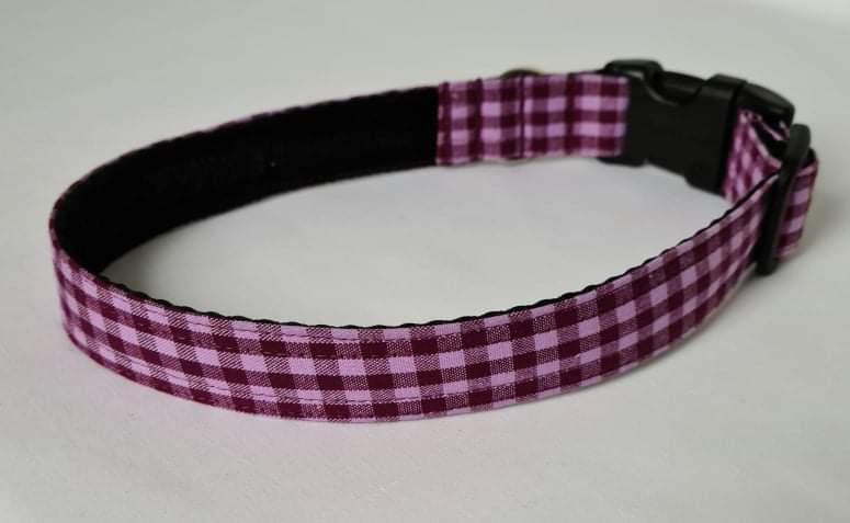Purple Gingham Check Collar