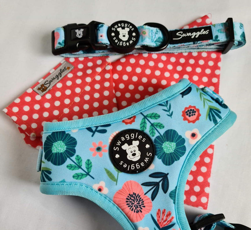 Blue and Pink Scandi Floral Collar