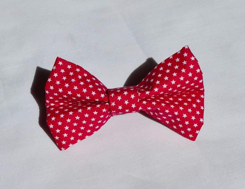 Cherry Red Mini Stars Bow Tie