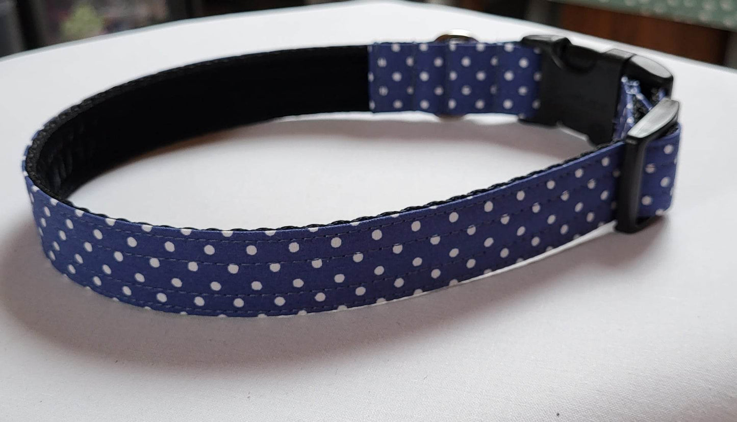 Denim Blue & White Spot Collar