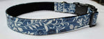 Blue & Silver Floral  Laminated Collar