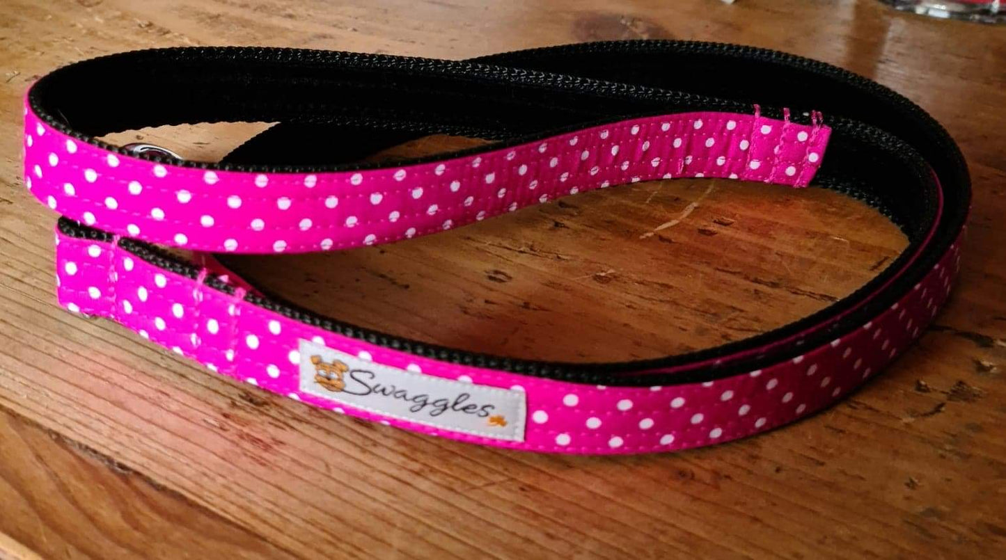 Cerise Pink & White Spot Lead