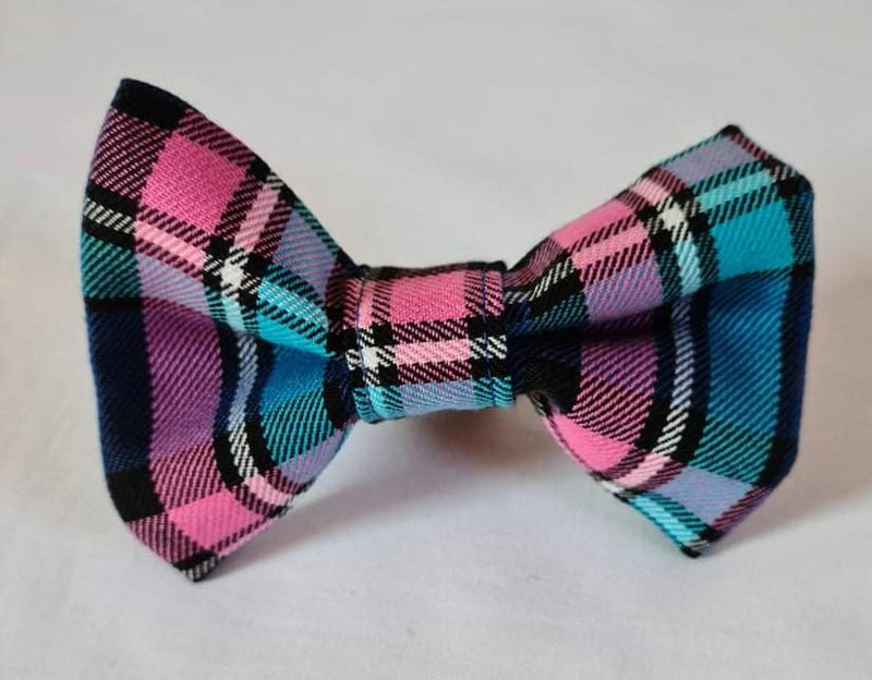 Pink & Blue Tartan Bow Tie