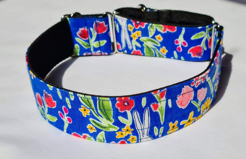 Cornflower Blue Country Flowers Martingale Collar