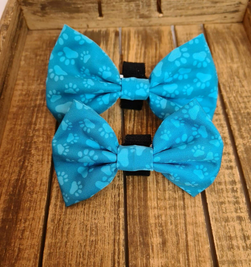 Turquoise Paws Bow Tie