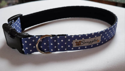 Denim Blue & White Spot Collar